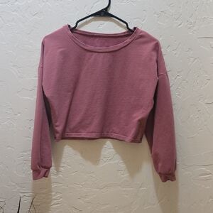 Stylish Mauve Long Sleeve Crop Top